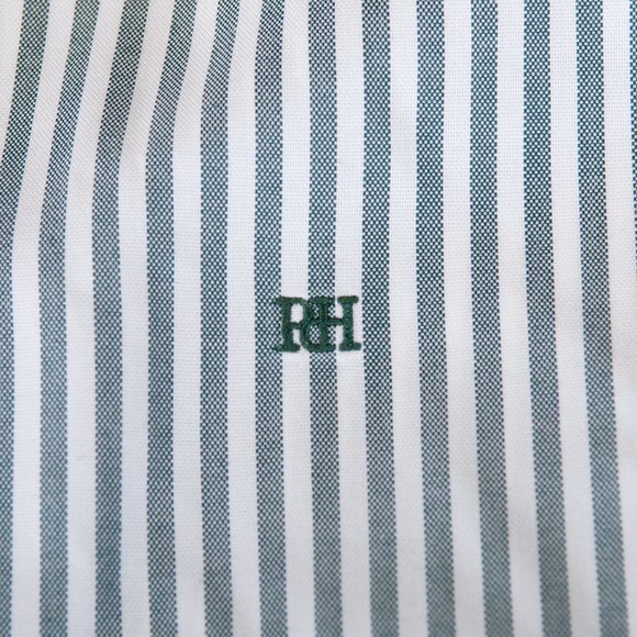Pedro del Hierro Green Striped Oxford Shirt - Picture 4 of 4